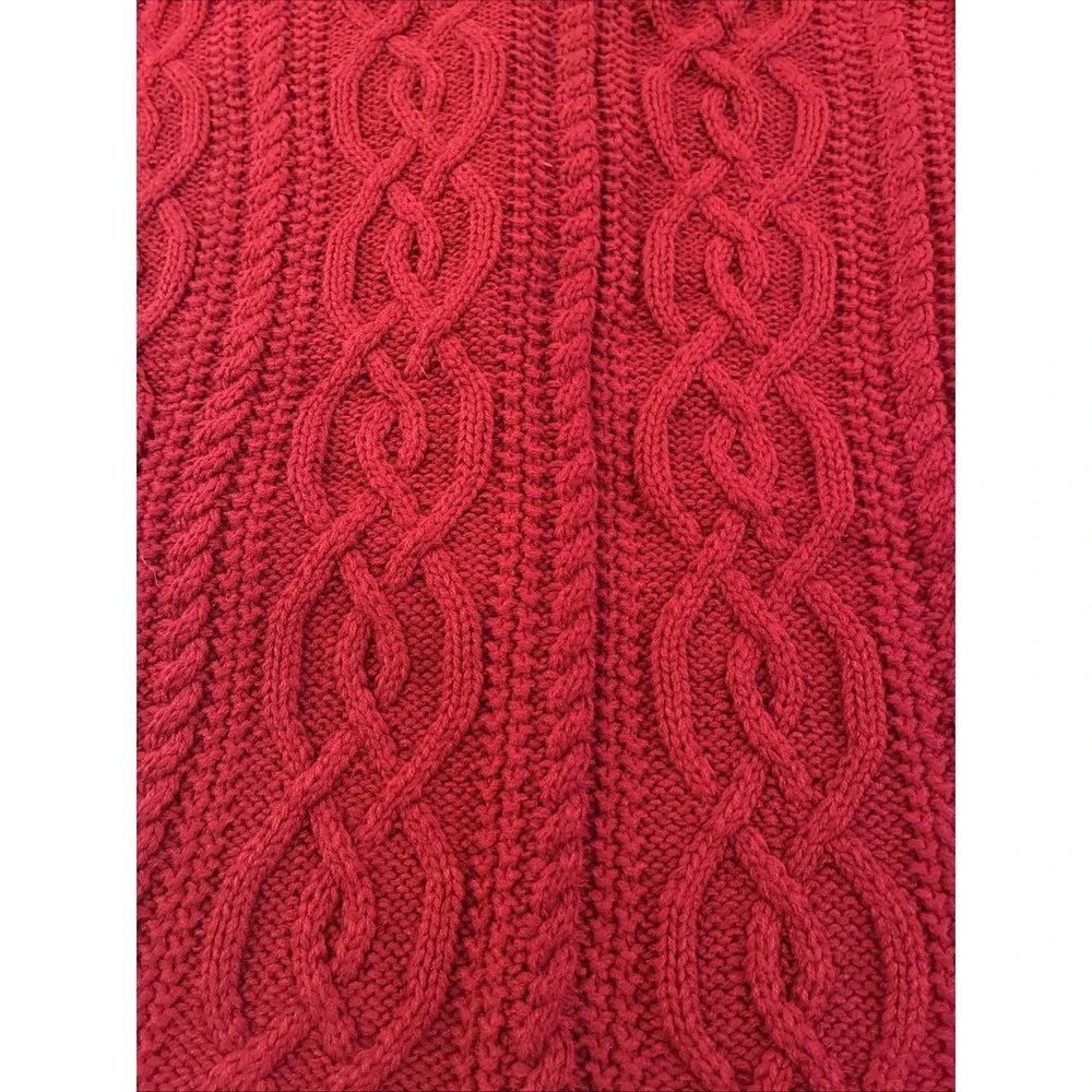 2 Cuddl Duds Cable Knit Sweater Pillow Cover Sham Red 24